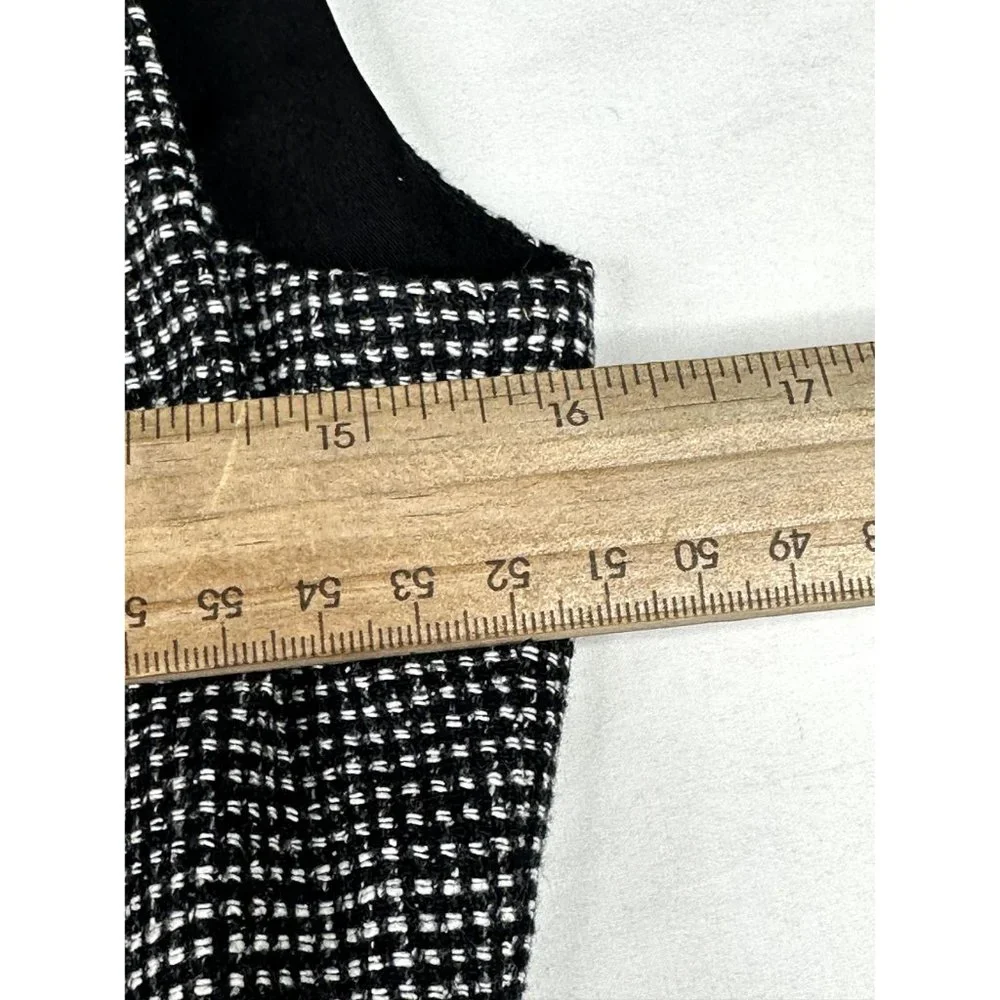 Madewell Checkered‎ Wool Blend A-line sz 4 Black/White